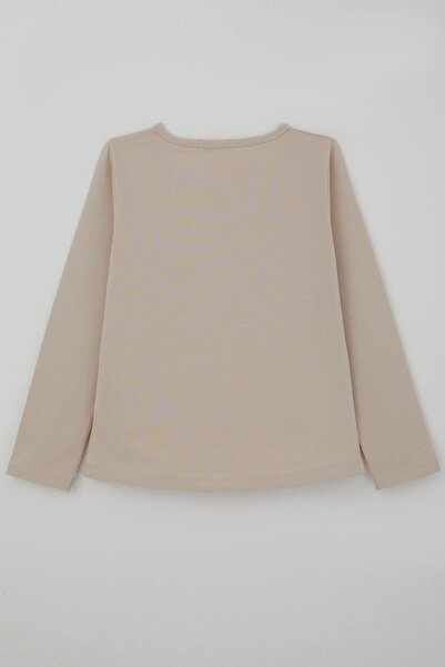 Breeze Μακρυμάνικο μπλουζάκι για κορίτσια Basic 8-12 ετών, μπεζ