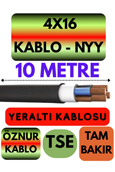 Avarson Öznur 4X16 NYY (Yeraltı Kablosu) Metre Seçenekli 10 METRE