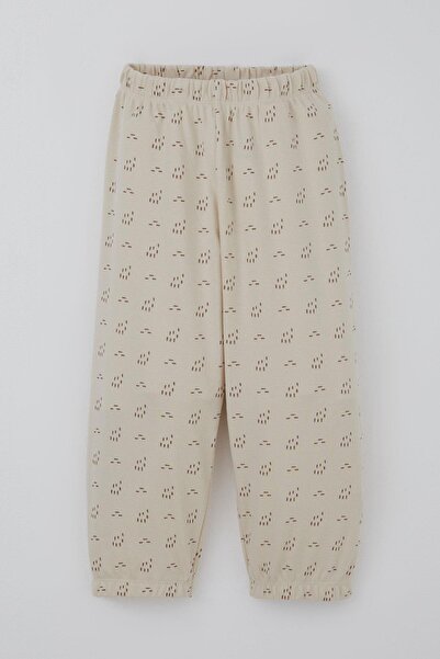 Breeze Baby Boy Pajama Set Patterned with Elastic Waist 9 Months-3 Years, Beige