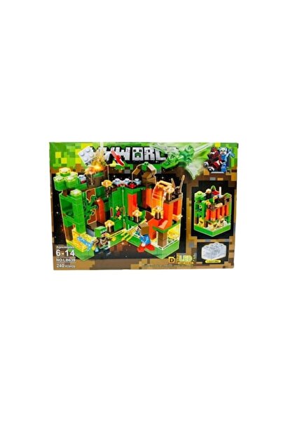 MINECRAFT Set de construcție cu LED-uri My World, 240 de piese