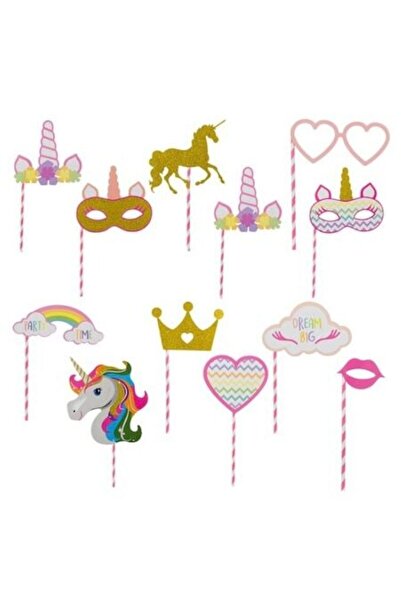 OEM Σετ 12 φωτογραφικών αξεσουάρ για παιδικά γενέθλια, πολύχρωμα