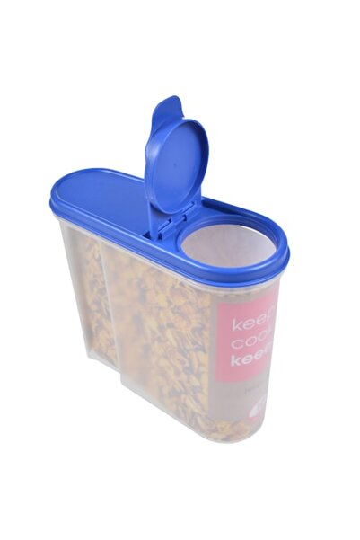 Keeeper Cutie pentru depozitarea cerealelor cu capac, plastic, albastru/trans...