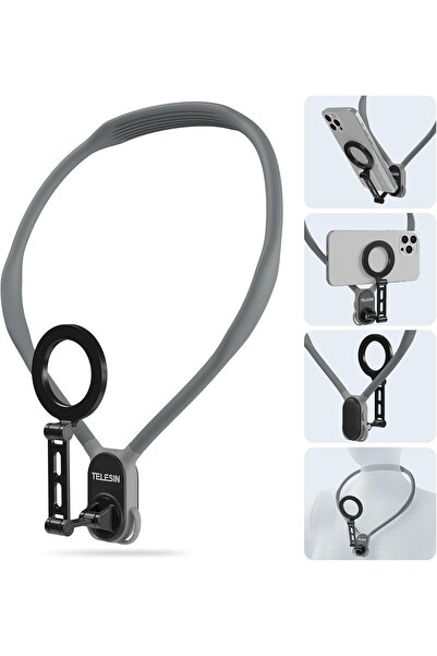 TELESIN Max Magnetic Neck Mount for Smartphones (Gray)