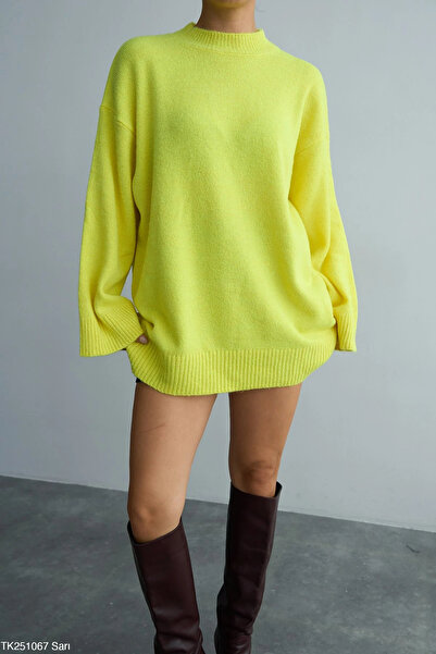 cemo High Collar Oversized Knitwear Sweater