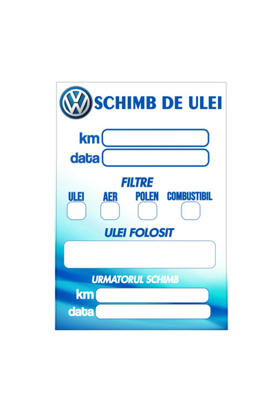 autostickere ETICHETE SCHIMB ULEI VW - set de 100