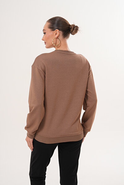 Miss Dünya Lissa Crew Neck 100% Cotton Maternity and Postpartum Basic Sweatshirt