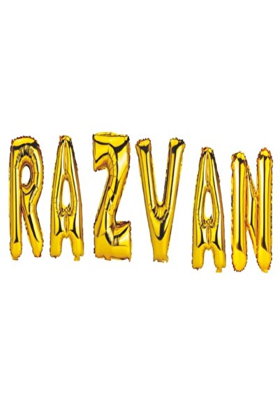 OEM Set baloane aurii cu litere „Razvan”, 40 cm
