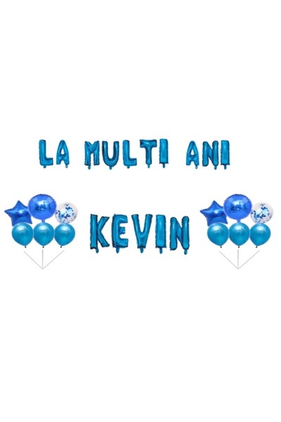 OEM Σετ μπαλονιών για γενέθλια «Kevin», διακοσμητικό για τούρτα, μπλε, 35 τεμ.