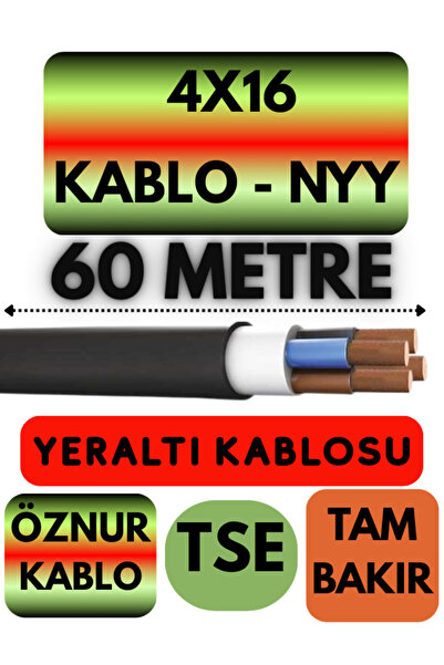 Avarson Öznur 4X16 NYY (Yeraltı Kablosu) Metre Seçenekli 60 METRE
