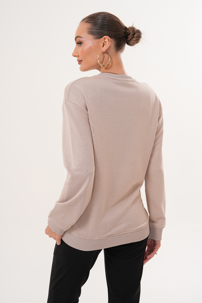 Miss Dünya Lissa Crew Neck 100% Cotton Maternity and Postpartum Basic Sweatshirt