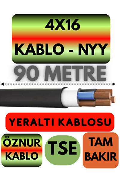Avarson Öznur 4X16 NYY (Yeraltı Kablosu) Metre Seçenekli 90 METRE