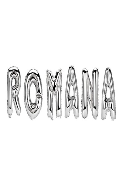 OEM Set of Letter Balloons (Romanian), Silver, 40 cm