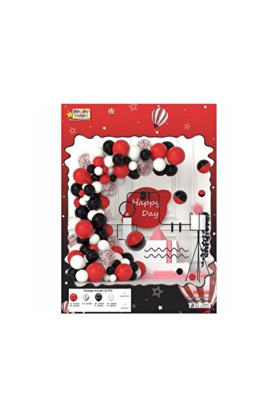 Vixen Set baloane petrecere aniversare, Vixen, Roșu/Negru/Alb, 122 buc