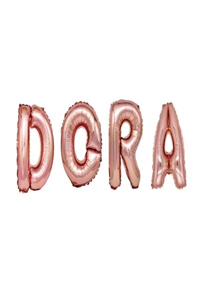 OEM Set de baloane cu litere, nume Dora, roz, auriu-roz, 40 cm