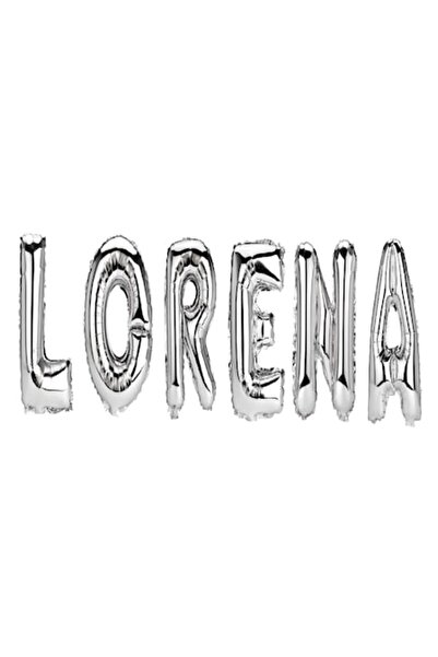 OEM Set baloane cu litere „Lorena”, argintii, 40 cm