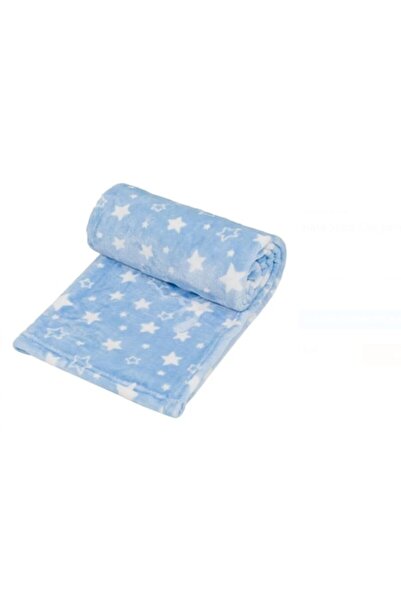 OEM Velvety Sky-Blue Stars Baby Blanket 100 x 75 cm