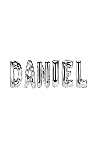 OEM Σετ μπαλονιών με το όνομα Daniel, ασημί, 40 cm