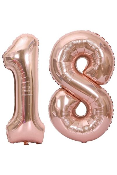 Partydeco Foil balloon set 18 rose gold 100cm