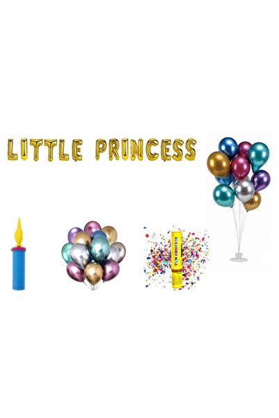 OEM Little Princess Balloon Set, Cake Topper Gift, 75 pcs, Gold