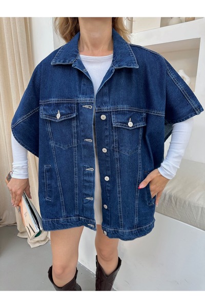 BelezaStore Kot Ceket Gi̇y Çik Oversized New Season Denim Poncho Premium Quality Sports