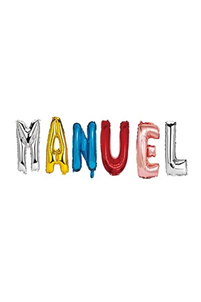OEM Set baloane cu nume „Manuel”, multicolore, 40 cm