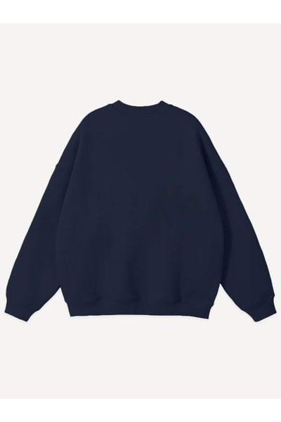 Mad&Calf Unisex Teddy Golfer Printed Crew Neck Oversized Sweatshirt