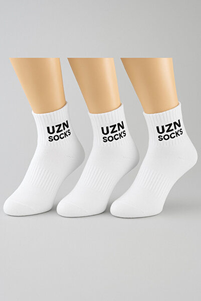 UZN SOCKS 3-пакет бели мъжки/дамски спортни чорапи – удобни, дишащи, издръжливи