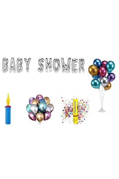 OEM Set baloane petrecere baby shower, cadou decor tort, 70 buc, argintii