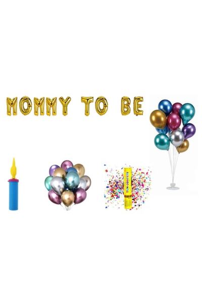 OEM Σετ Baloane Mommy To Be, δώρο για τούρτα, 70 τεμάχια, χρυσό