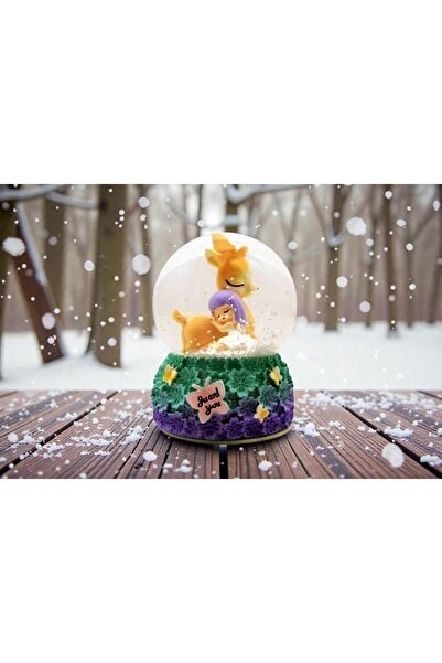 Kuzey Tacı Masal Temalı Kız ve Geyik/Unicorn Figürlü Müzikli Kar Küresi - Gua...