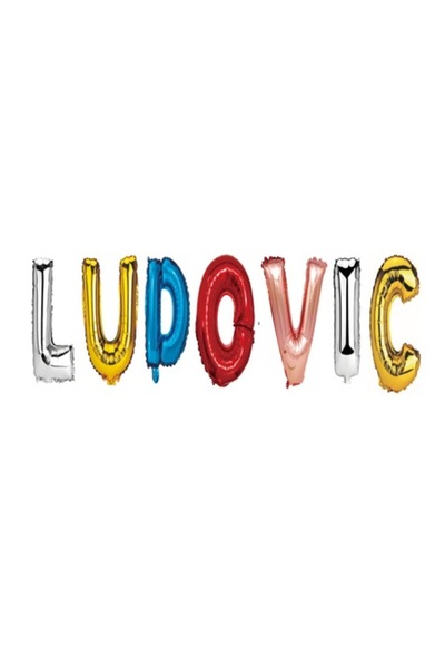 OEM Set of Balloons with Name 'Ludovic', Multicolored, 40 cm