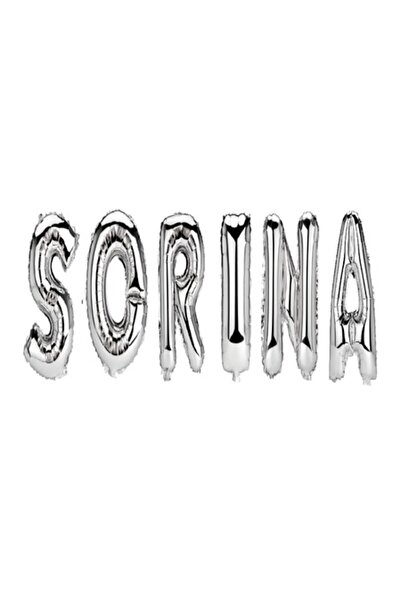 OEM Set of Letter Balloons 'Sorina', Silver, 40 cm