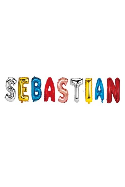OEM Set of Balloons with Name 'Sebastian', Multicolor, 40 cm