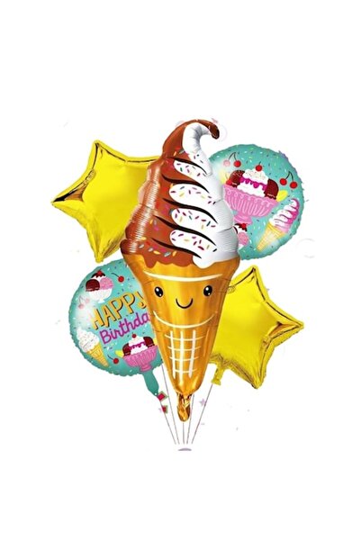 OEM Комплект фолиеви балони със сладолед, 5 бр.