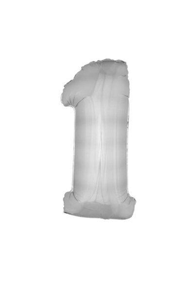 PROCART Balon gigant numărul 1, folie argintie, 102 cm înălțime