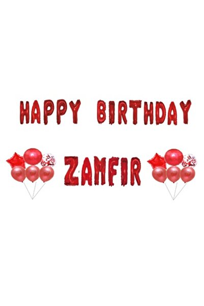 OEM Set baloane La mulți ani Zamfir, decor tort, roșu, 35 buc