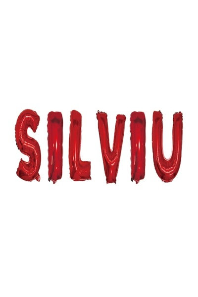 OEM Set de baloane cu numele „Silviu”, roșii, 40 cm