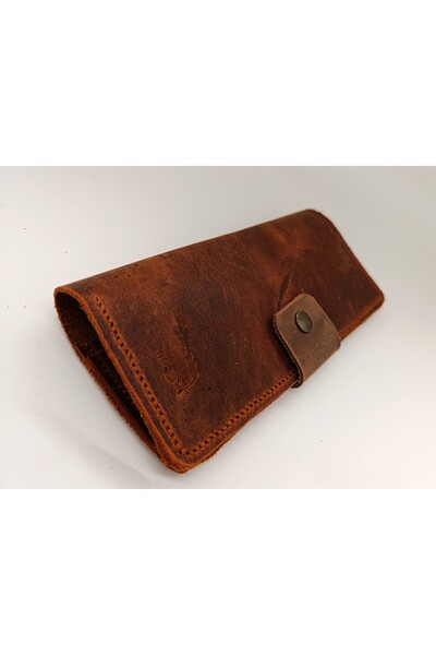 Mahfuz Cutting to Stitching Fully Handcrafted Real Leather Wallet 12 Cards 2 Large Spaces (19.4Cm*8.5Cm) Nlu106