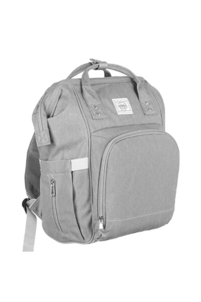 OEM Pachet promoțional: Geantă de scutece gri mată 25x15x37cm + jucărie senzo...