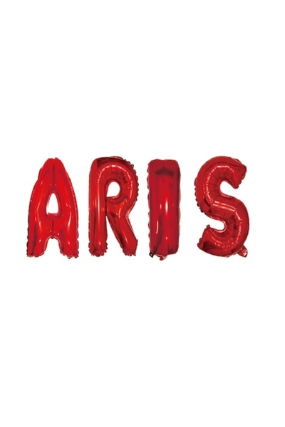 OEM Set de baloane cu nume Aris, roșii, 40 cm