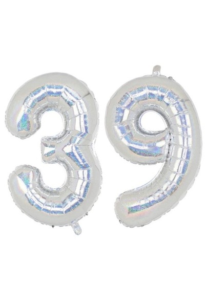 OEM Set de 2 baloane folie cu numere, ESB, holografice, aniversare 39, 105 cm