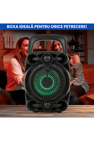 OferteTop Portable Bluetooth Speaker with RGB Lights, Powerful Bass and Phone Holder