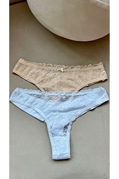 YOYYO Chiloți din 2 piese din dantelă pentru femei Lenjerie de corp pentru femei Lenjerie de corp din bumbac