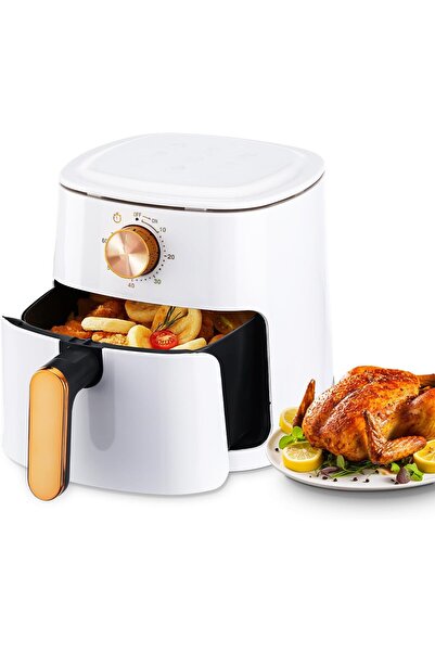 Oyajia 5.5L Hot Air Fryer with Manual Rotary Knob, Healthy Cooking