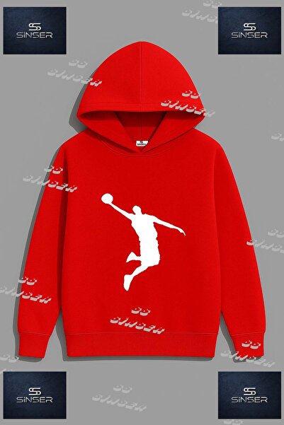 SS SİNSER Φούτερ Unisex "BASET ADAM BEYAZ Sweatshirt " με στάμπα και κουκούλα