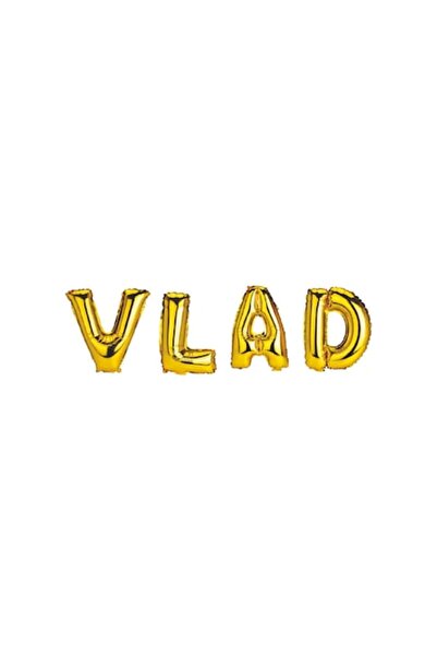 OEM Set baloane cu litere „Vlad”, aurii, 40 cm