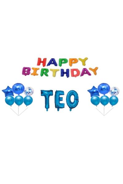 OEM Set baloane Teo La mulți ani cu decor pentru tort, multicolor, 31 buc