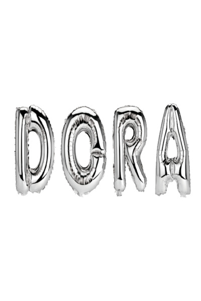 OEM Dora Name Letter Balloon Set, Silver, 40 cm