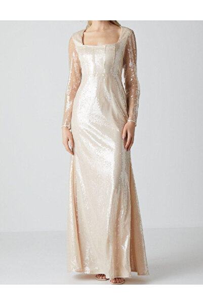 Evendi Long dress, Cream