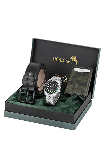 Polo Air Mercek Takvimli Erkek Kol Saati Otomatik Mekanizmalı Cüzdan Kemer Se...